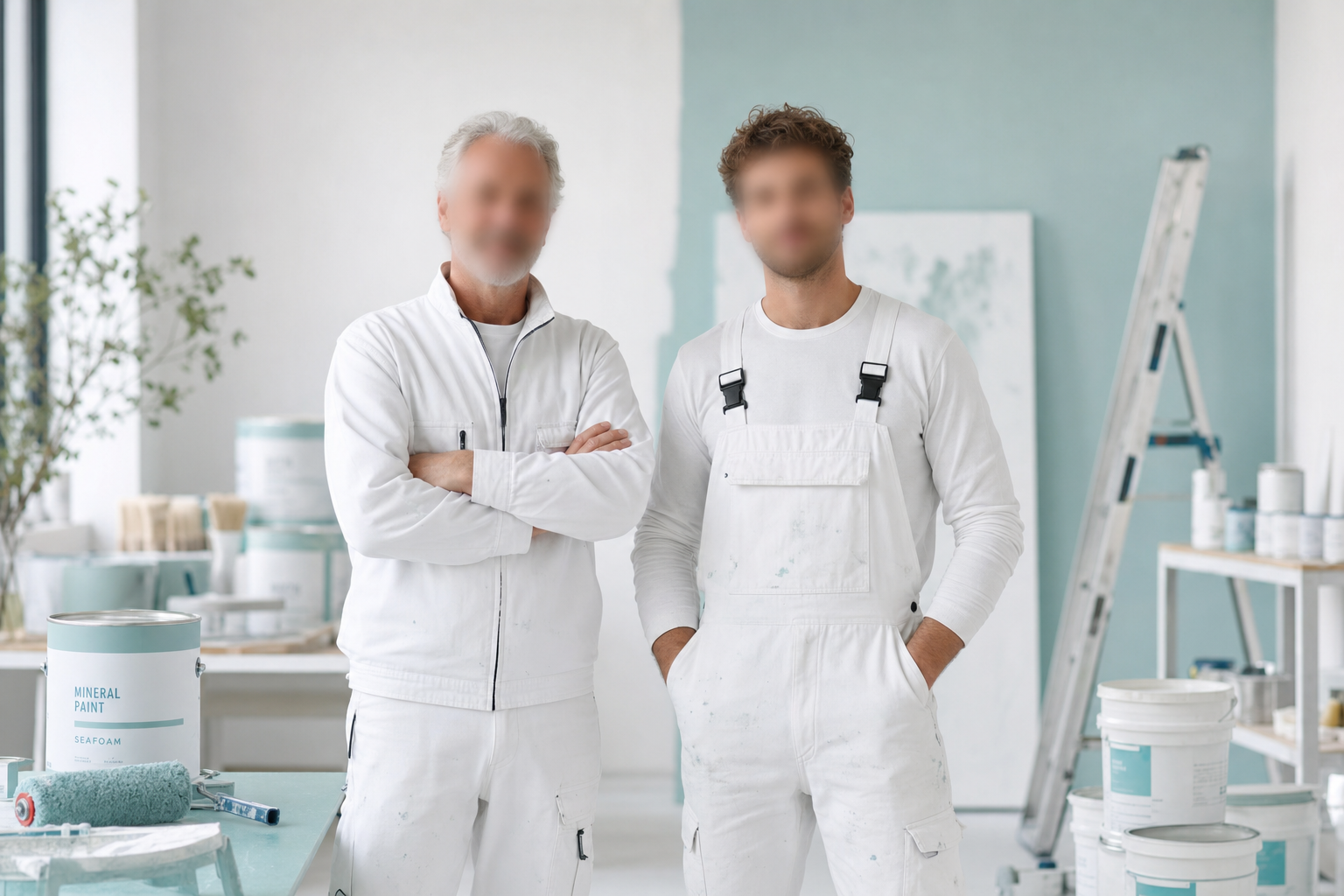 Zwei Handwerker von Winter & Sohn in heller Werkstatt