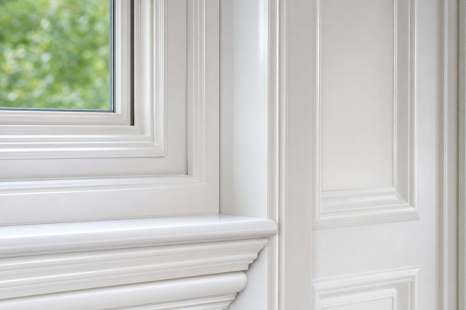 Fenster- und Türlackierung – Hochglanzlackierung von Fensterrahmen und Zimmertüren im Zuge einer Altbausanierung.